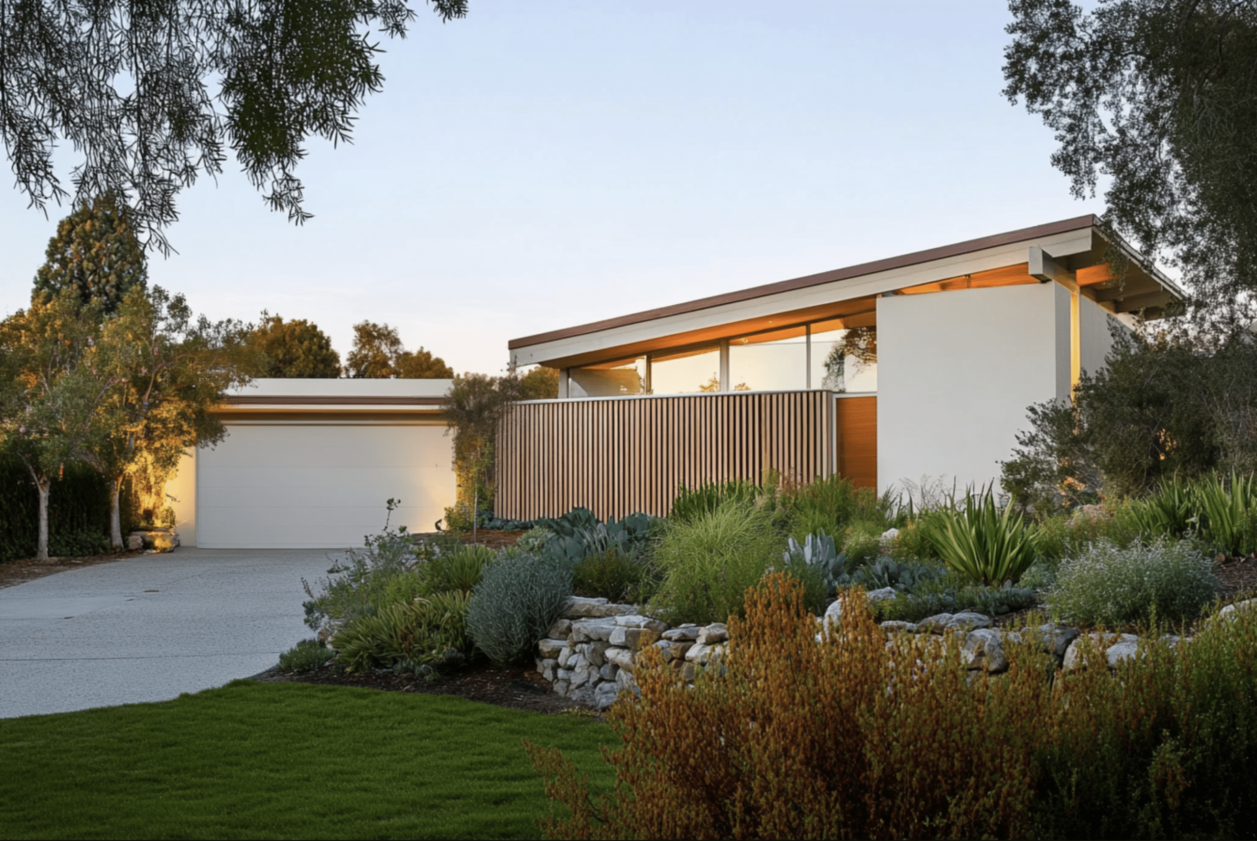 The Best Contractors in Los Angeles. Modern home with clean lines, natural wood, and fire-tolerant landscaping. Made by Go Home Builders.